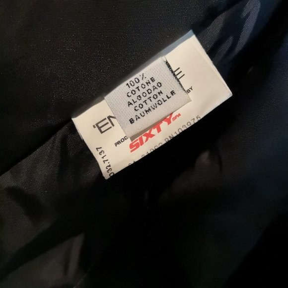 VTG Energie Men's LRG Bomber Jacket Italian90s Vespa Scoot Expo Denim collar - Picture 11 of 16